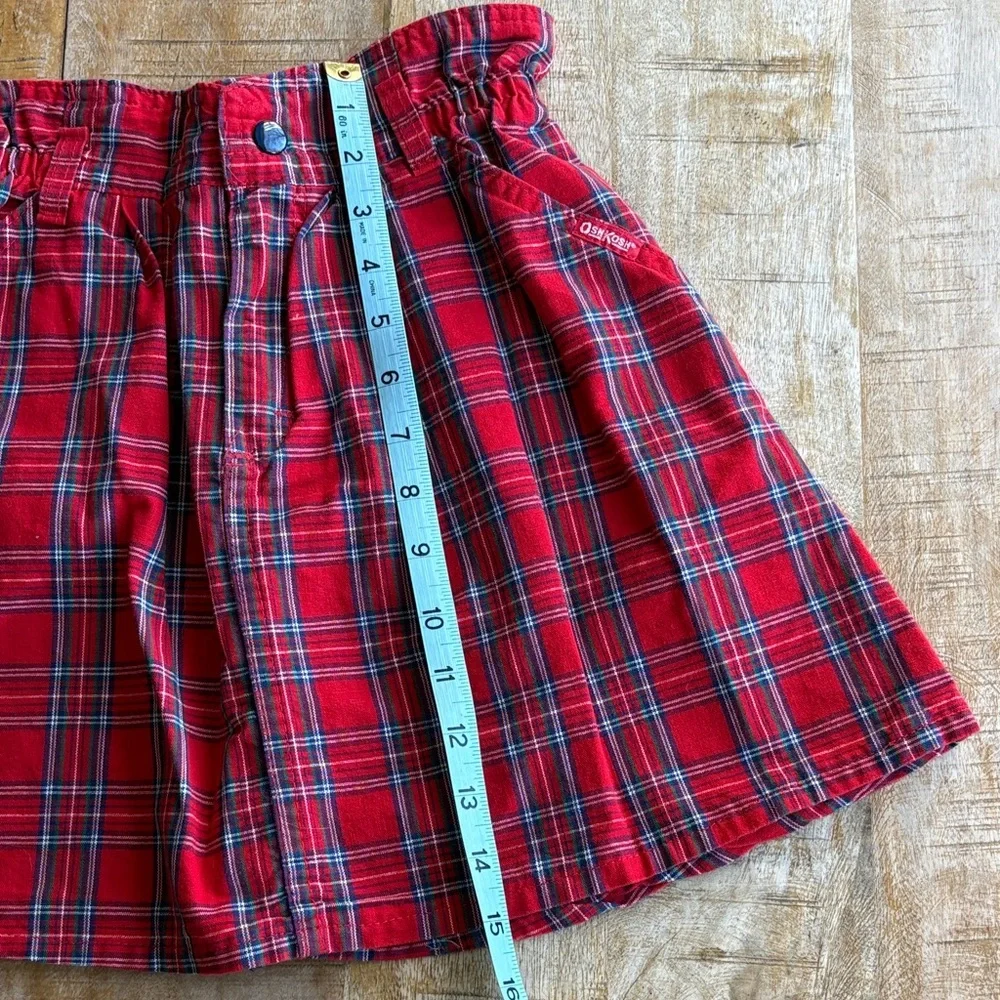 Vintage Oshkosh Red Plaid Skirt size 6x